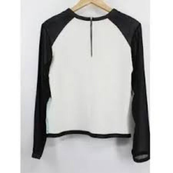 Zara Sheer Cheetah Pullover Aqua Top EUC L - Picture 5 of 9